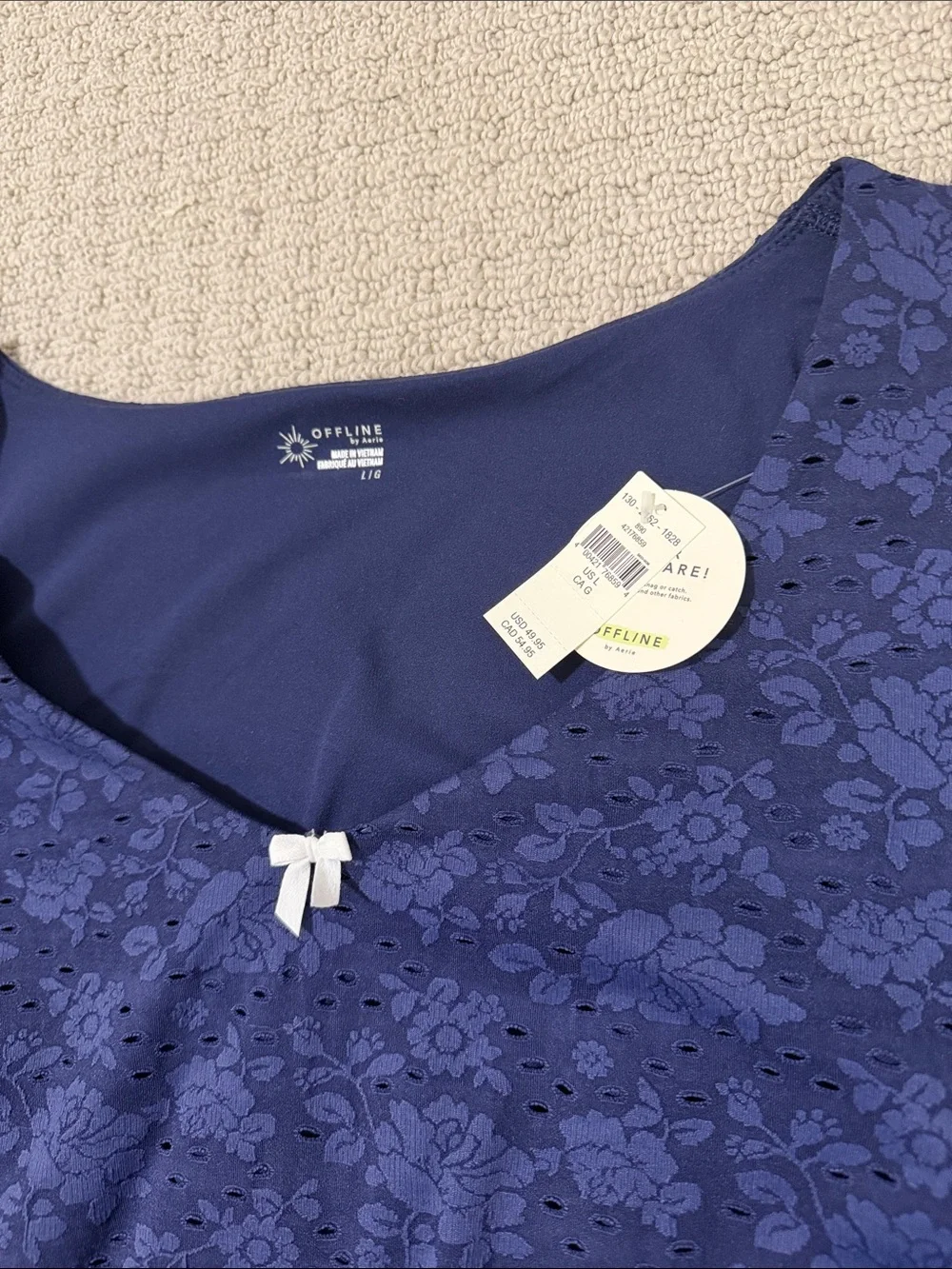 Offline Navy Floral Two-Piece Long Sleeve Crop Top & Skirt